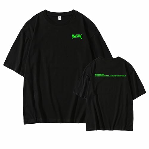 KPOP-Stray Kids MANIAC Concert Gleiche T-Shirt,Ungezwungene Lose T-Shirts Für Support StrayKids Fans Stay Geschenk von Charous