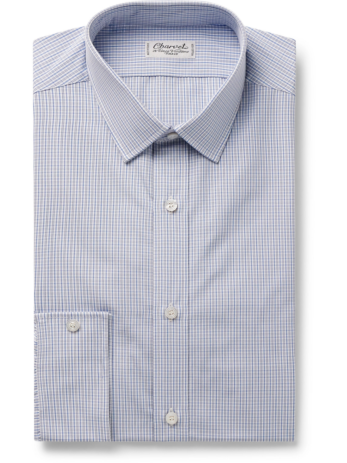 Charvet - Checked Cotton-Poplin Shirt - Men - Blue - EU 41 von Charvet