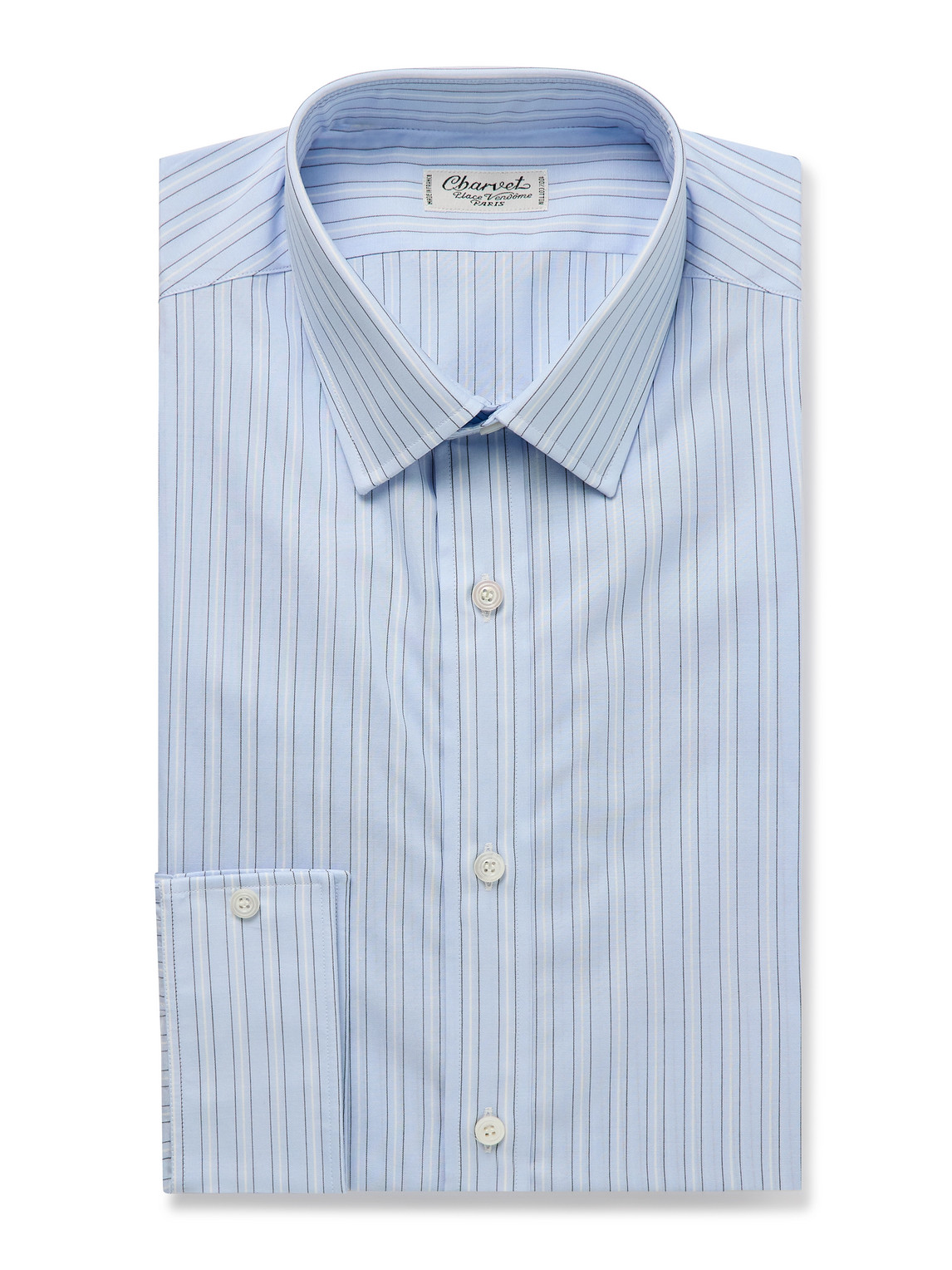 Charvet - Striped Cotton-Poplin Shirt - Men - Blue - EU 39 Charvet - Striped Cotton-Poplin Shirt - Men - Blue - EU 39 von Charvet