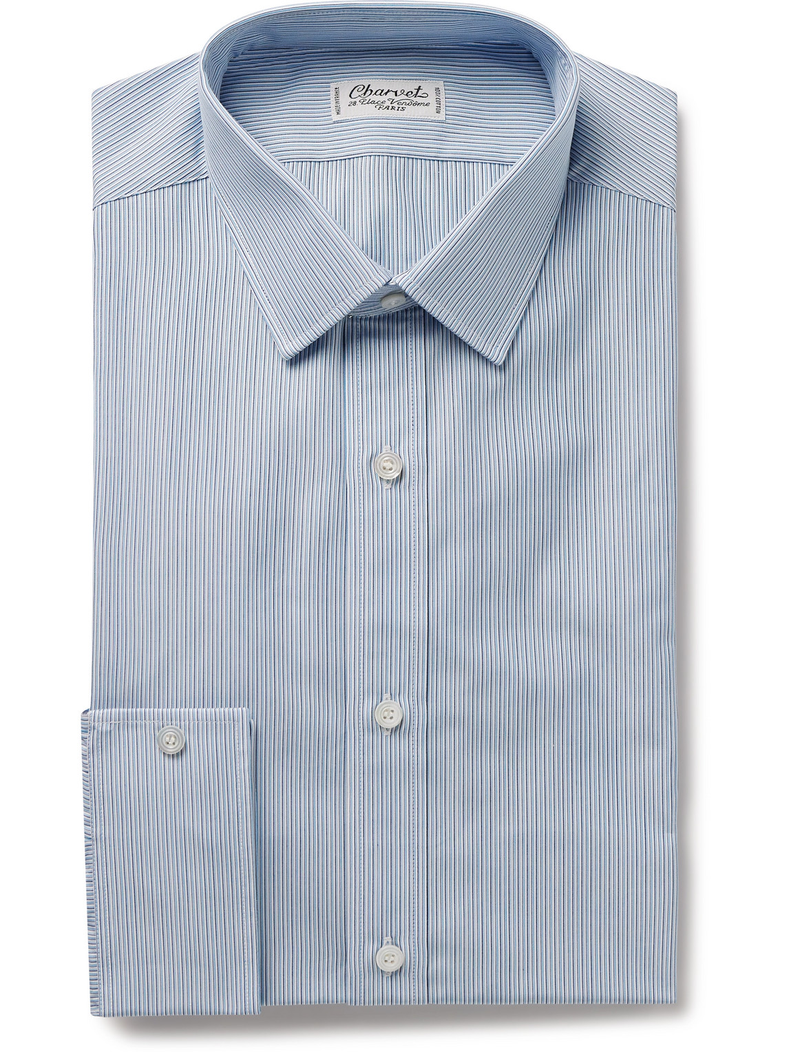 Charvet - Striped Cotton Shirt - Men - Blue - EU 38 von Charvet