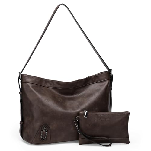 Chase Chic Handtasche Damen，Leder umhängetasche Shopper Mode Hobo Taschen,Damen Henkeltasche und Geldbeutel Set für Arbeit und Reisen Kaffee von Chase Chic