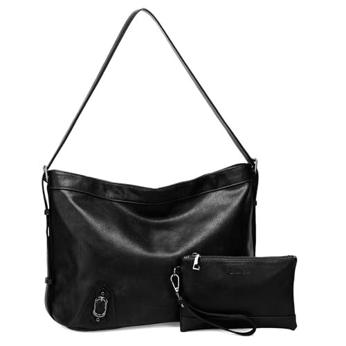 Chase Chic Handtasche Damen，Leder umhängetasche Shopper Mode Hobo Taschen,Damen Henkeltasche und Geldbeutel Set für Arbeit und Reisen Schwarz von Chase Chic