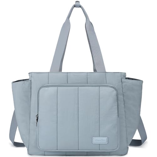 Chase Chic Puffer Handtasche Damen,Leichter Tote Bag Sporttasche Wasserdichte,Gesteppte Tragetasche Shopper Tasche für Reisen und Sport (Hellblau) von Chase Chic