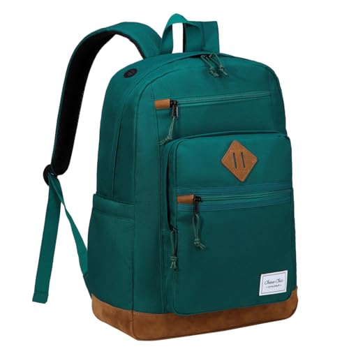 Chase Chic Rucksack für Herren Damen,Laptop Schulrucksack Teenager, Anti-Diebstahl Rucksack Jungen Mädchen,Groß Leichte 15,6 Zoll Laptop Daypack(Tiefgrün) von Chase Chic