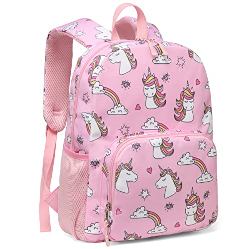 Kinderrucksack Mädchen, ChaseChic Schultasche mit Süßem Einhorn und Reflektierenden Sicherheitsstreifen, Leichter Kleinkindrucksack mit Flaschenhalter von Chase Chic