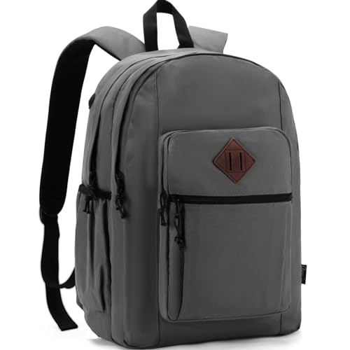 Chase Chic Rucksack Herren, 15 Zoll Laptop Rucksack, Wasserdichter Großer Rucksack mit Kopfhöreranschluss für Schule/Reise, Grau von Chase Chic