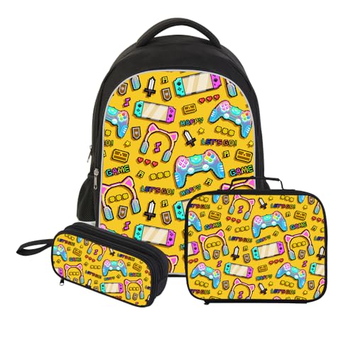 Chashaobo Schulrucksack mit großem Fassungsvermögen, bedruckt, Schultasche, Büchertasche, Jungen, Outdoor-Rucksack, Kinder-Tagesrucksack, Game9 von Chashaobo