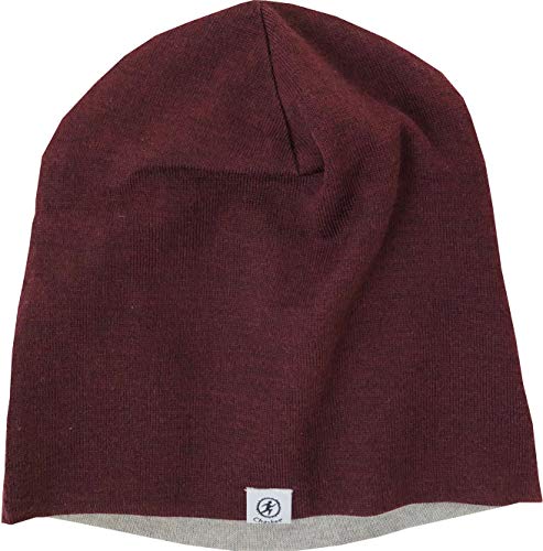 Chaskee Strickmütze Arlberg Wolle Wendemütze reversible (bordeaux) von Chaskee