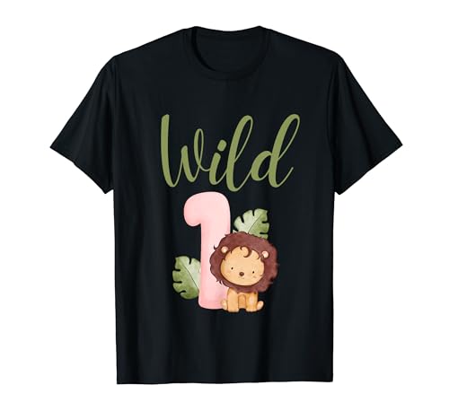 Wild 1 Löwe Geburtstag Wild One Dschungel Geburtstag Kleinkind Baby T-Shirt von ChassiTees