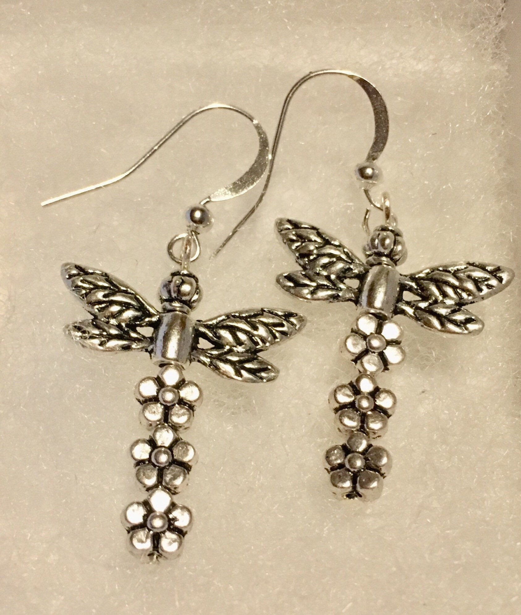 Libelle Ohrringe, Silberohrringe, Schmuck, Silber Blumenperlen Libelle Ohrringe, Silberohrringe, Schmuck, Silber Blumenperlen von ChateauDuVallavender