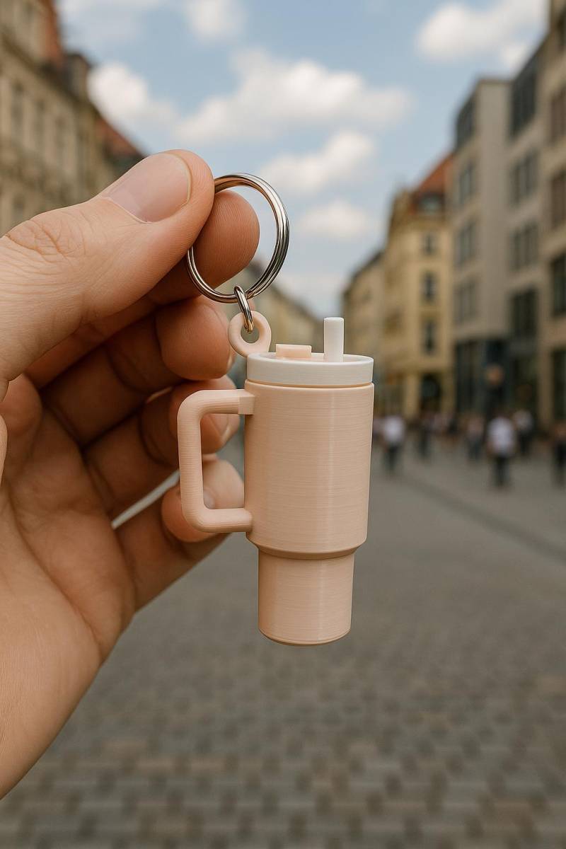 stanley Lookalike Schlüsselanhänger - Lippenpflegestift-Halter | Labello-Case Mini Thermobecher Keychain in Fast Allen Farben von ChatomeMaison