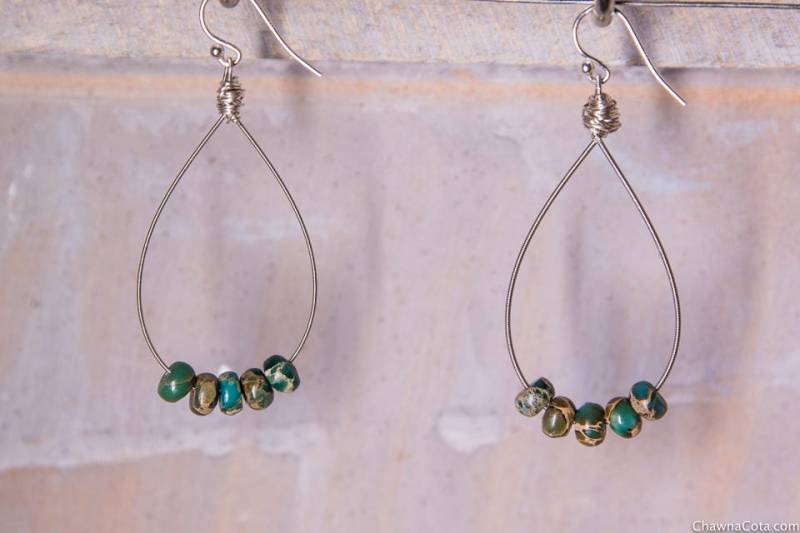 Vintage E-Gitarren Creolen Mit Aquaterra Jaspis Vintage E-Gitarren Creolen Mit Aquaterra Jaspis von ChawnaCotaStudios