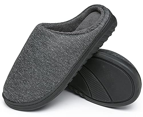 ChayChax Damen Herren Winter Hausschuhe Wärme Memory Foam Baumwolle Home Pantoffeln,Schwarz Grau B,42/43 EU von ChayChax