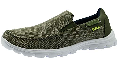 ChayChax Herren Segelschuhe Bootsschuhe Mokassins Leicht Halbschuhe Atmungsaktive Deckschuhe Slip On Sneakers,Khaki,40 EU=Etikettengröße 40 von ChayChax