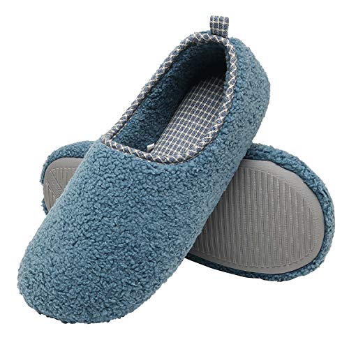 ChayChax Hausschuhe Damen Winter Wärme Pantoffeln Memory Foam Weiche Plüsch Bequeme Baumwolleschuhe,Blau,EU 36-37(SS)(235 mm) von ChayChax