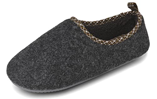 ChayChax Hausschuhe Damen Winter Wärme Pantoffeln Memory Foam Weiche Plüsch Bequeme Baumwolleschuhe,Filz Dunkelgrau,EU 36-37(SS)(235 mm) von ChayChax