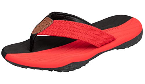 ChayChax Herren Flip Flops Weiche Zehentrenner Outdoor Sports Beach Sandalen rutschfest Pool Badelatschen Pantoffeln,Schwarz Rot,40 EU von ChayChax