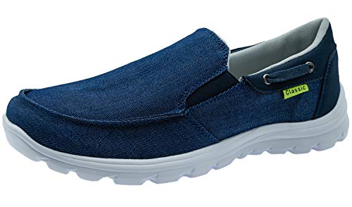 ChayChax Herren Segelschuhe Bootsschuhe Mokassins Leicht Halbschuhe Atmungsaktive Deckschuhe Slip On Sneakers,Blau,40 EU=Etikettengröße 40 von ChayChax