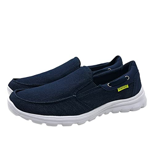 ChayChax Herren Segelschuhe Bootsschuhe Mokassins Leicht Halbschuhe Atmungsaktive Deckschuhe Slip On Sneakers,Dunkel Blau,40 EU=Etikettengröße 40 von ChayChax