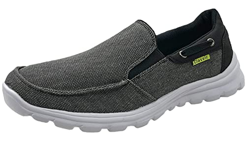 ChayChax Herren Segelschuhe Bootsschuhe Mokassins Leicht Halbschuhe Atmungsaktive Deckschuhe Slip On Sneakers,Dunkel Grau,44 EU=Etikettengröße 45 von ChayChax