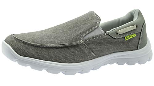 ChayChax Herren Segelschuhe Bootsschuhe Mokassins Leicht Halbschuhe Atmungsaktive Deckschuhe Slip On Sneakers,Grau,40 EU=Etikettengröße 40 von ChayChax