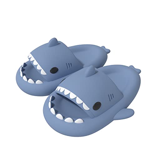 ChayChax Shark Sildes Slippers Damen Herren Kinder Hai Badelatschen Sommer Hausschuhe Badeschlappen rutschfeste Dusch Badeschuhe Strand Sandalen, Blau,30/31 EU von ChayChax