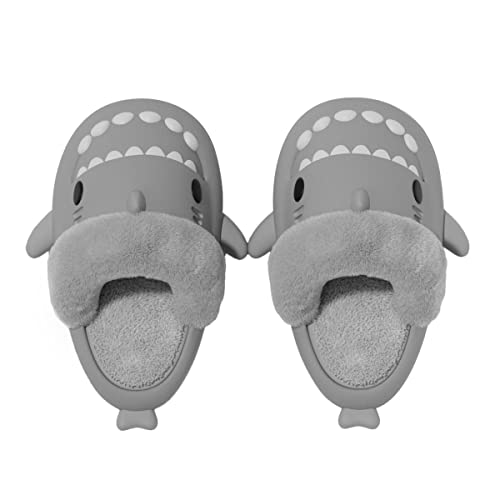 ChayChax Shark Sildes Slippers Damen Herren Kinder Hai Badelatschen Sommer Hausschuhe Badeschlappen rutschfeste Dusch Badeschuhe Strand Sandalen,Hai Grau 5,40/41 EU von ChayChax