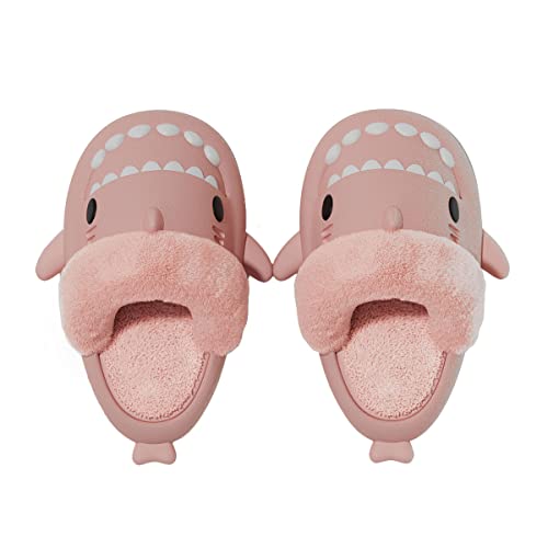 ChayChax Shark Sildes Slippers Damen Herren Kinder Hai Badelatschen Sommer Hausschuhe Badeschlappen rutschfeste Dusch Badeschuhe Strand Sandalen,Hai Rosa 5,34/35 EU von ChayChax