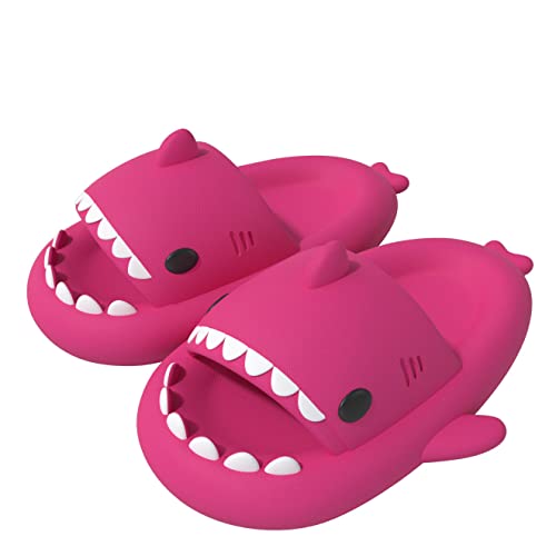 ChayChax Shark Sildes Slippers Damen Herren Kinder Hai Badelatschen Sommer Hausschuhe Badeschlappen rutschfeste Dusch Badeschuhe Strand Sandalen,Hai Rose,32/33 EU von ChayChax