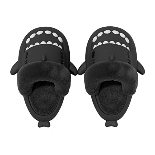 ChayChax Shark Sildes Slippers Damen Herren Kinder Hai Badelatschen Sommer Hausschuhe Badeschlappen rutschfeste Dusch Badeschuhe Strand Sandalen,Hai Schwarz 5,32/33 EU von ChayChax