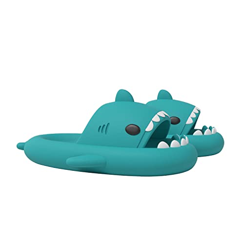 ChayChax Shark Sildes Slippers Damen Herren Kinder Hai Badelatschen Sommer Hausschuhe Badeschlappen rutschfeste Dusch Badeschuhe Strand Sandalen,Massage Blau,32/33 EU von ChayChax