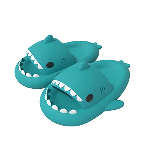 ChayChax Shark Sildes Slippers Damen Herren Kinder Hai Badelatschen Sommer Hausschuhe Badeschlappen rutschfeste Dusch Badeschuhe Strand Sandalen,Massage Blau,38/39 EU von ChayChax