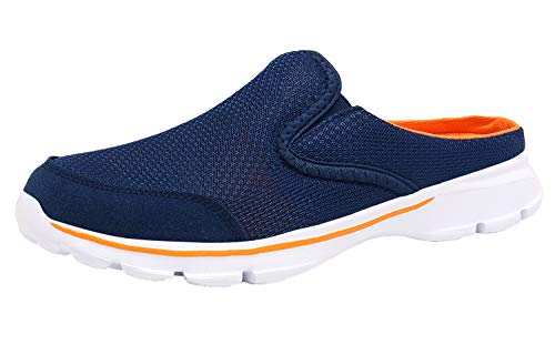 ChayChax Weiche Pantoffeln Hausschuhe Slip On Bequeme Haus Pantoletten Mules rutschfest Slipper Indoor Outdoor für Damen Herren, Blau Orange, 35 EU von ChayChax