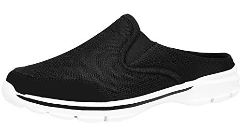 ChayChax Weiche Pantoffeln Hausschuhe Slip On Bequeme Haus Pantoletten Mules rutschfest Slipper Indoor Outdoor für Damen Herren, Schwarz-Weiß, 36 EU von ChayChax