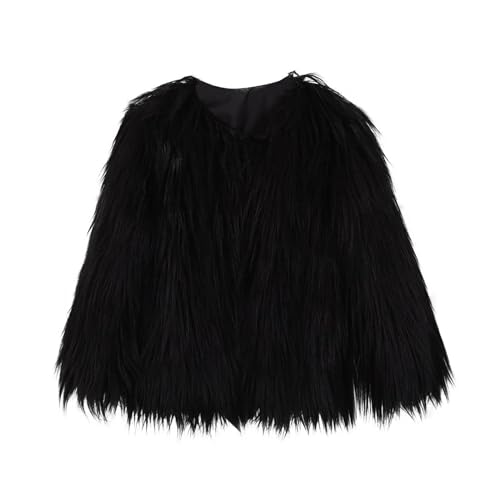 Chdirnely Damen Winter Fleece Jacke Mantel Casual Lose Langarm Open Front Oberbekleidung Damen Jacken Trenchcoat Oberbekleidung Body Warmer UK Größe Bluse Tops, Schwarz , 52 von Chdirnely