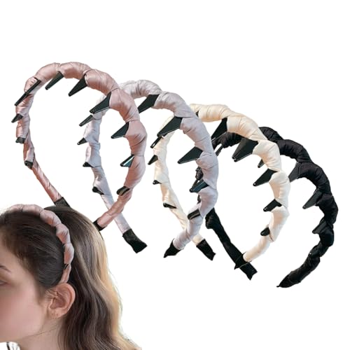 Chdnhe Haarreifen Mit Zähnen Für Damen 4 Teile,Kopfschmuck | Reversibler Haarreif für Damen Mädchen Party Hochzeit Festlichkeit von Chdnhe