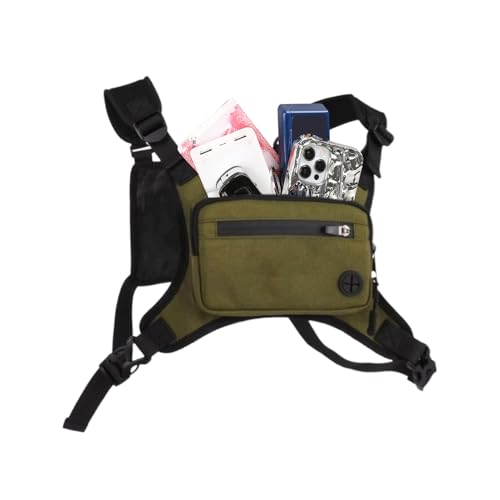 Chdnhe Laufgürteltasche Für Männer,Outdoor Sport Brustgurt Laufweste | Telefonhalter Weste Rucksack Für Motorrad Fahrrad Angeln Wandern Jagen Camping von Chdnhe