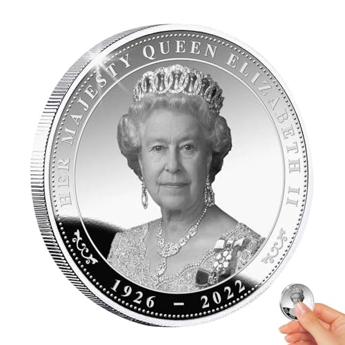 Chdnhe Queen Coin | Münz Kollektion | Rostfreie Souvenir-Kollektion der Britischen Königin als Handwerkspräsentation für Kinder, Geschichtsenthusiasten, Senioren, Erwachsene, Sammler und Hobbyisten von Chdnhe