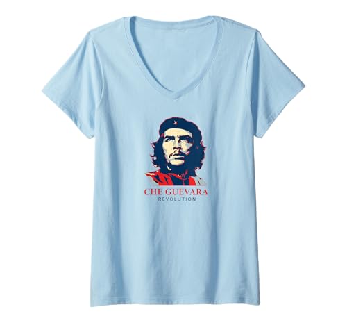 Damen Che Guevara Aufstand Kuba Rebell Revolutionär Freiheitsl T-Shirt mit V-Ausschnitt Damen Che Guevara Aufstand Kuba Rebell Revolutionär Freiheitsl T-Shirt mit V-Ausschnitt von Che Guevara Ernesto Cuba Guerrilla