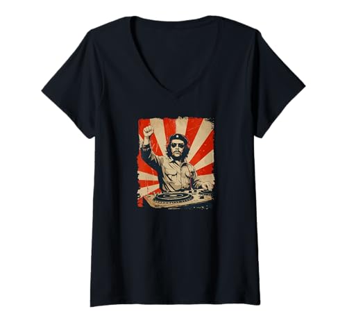 Damen Che Guevara Aufstand Kuba Rebell Revolutionär Freiheitsl T-Shirt mit V-Ausschnitt von Che Guevara Ernesto Cuba Guerrilla