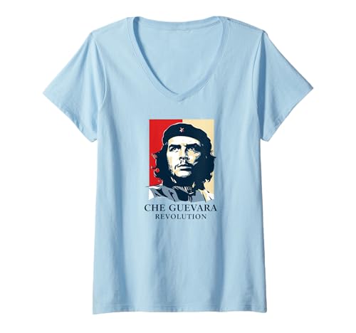 Damen Che Guevara Aufstand Kuba Rebell Revolutionär Freiheitsl T-Shirt mit V-Ausschnitt von Che Guevara Ernesto Cuba Guerrilla