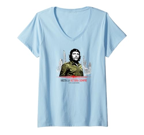 Damen Che Guevara Kuba Rebell Unterschrift Revolutionär Freiheitsl T-Shirt mit V-Ausschnitt von Che Guevara Kuba Guerilla Symbol