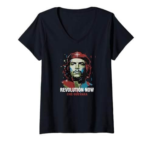 Damen Che Guevara Kuba Rebell Unterschrift Revolutionär Freiheitsl T-Shirt mit V-Ausschnitt Damen Che Guevara Kuba Rebell Unterschrift Revolutionär Freiheitsl T-Shirt mit V-Ausschnitt von Che Guevara Kuba Guerilla Symbol