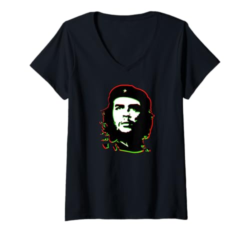 Damen Che Guevara Revolution Kuba Revolutionär Rebellen Che T-Shirt mit V-Ausschnitt Damen Che Guevara Revolution Kuba Revolutionär Rebellen Che T-Shirt mit V-Ausschnitt von Che Guevara Kuba Guerilla Symbol