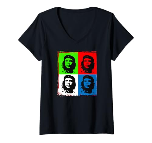 Damen Ernesto Che Guevara Revolution Umbruch Revolutionär Freiheit T-Shirt mit V-Ausschnitt Damen Ernesto Che Guevara Revolution Umbruch Revolutionär Freiheit T-Shirt mit V-Ausschnitt von Che Guevara Kuba Guerilla