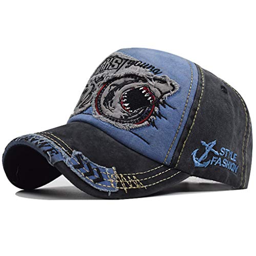 CheChury Baseball Cap Verstellbar Snapback Western Modische Baseball Mütze Retro Baseball Kappe Cap Baumwolle Kopfband Sommerhut Unisex Sonnenhut für Sport Outdoor Freizeit,Einheitsgröße,Blau von CheChury