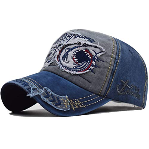 CheChury Baseball Cap Verstellbar Snapback Western Modische Baseball Mütze Retro Baseball Kappe Cap Baumwolle Kopfband Sommerhut Unisex Sonnenhut für Sport Outdoor Freizeit,Einheitsgröße,Navy blau von CheChury