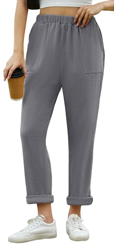 CheChury Cordhose Damen High Waist Hosen Gerades Bein Hosen Hohe Taille Freizeithose Lang Casual Locker Stretch Elastisch Hose Elegant Stoffhose mit Taschen Retrostil Herbst Winter Hose von CheChury