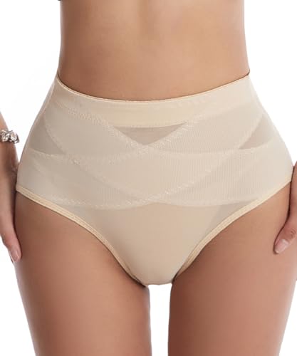 CheChury Damen Shapewear Unterhose Bauchweg Miederhose Niedrige Taille Unterwäsche Bauchkontrolle Miederpant Figurenformend Unterwäsche Figurformender Miederslips Body Shaper für Frauen,Beige,XL von CheChury