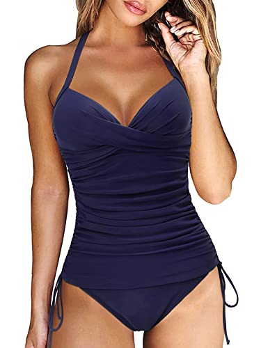 CheChury Damen Tankini Sexy Set Push up Badeanzug high Waist Zweiteiliger bademode Tankini Schwimmanzug Strandmode Sportlich Sommer klassisches Strand Schwimmanzug Set von CheChury